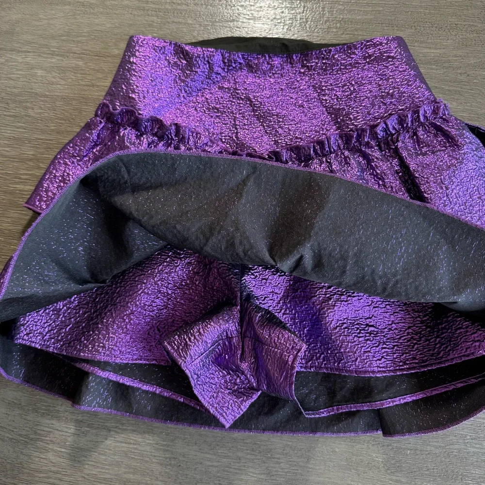 Zara Skort Mini Skirt Tiered Purple Rave Skirt XS